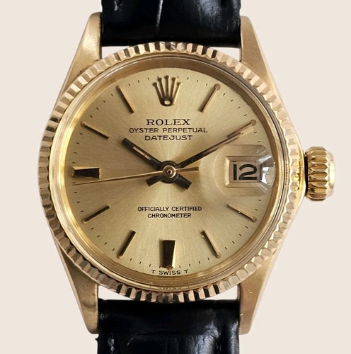 Rolex datejust 6527 18k solid - rolex,