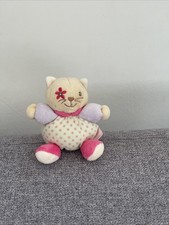 Mini doudou chat mauve rose