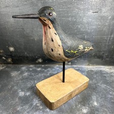Leurre de Chasse - Appelant en Bois Sculpté Polychrome. Milieu XXème