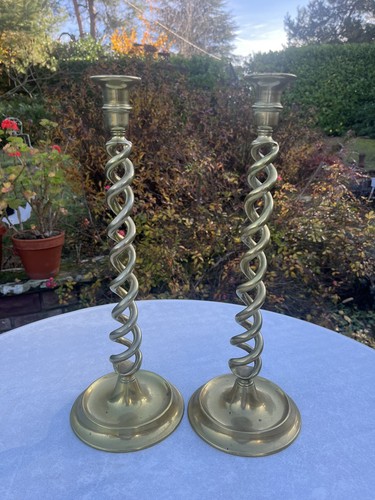 Paire bougeoirs ancien - bougeoirs,