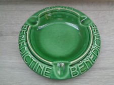CENDRIER ROND EN CERAMIQUE DOM BENEDICTINE VERT LUDE