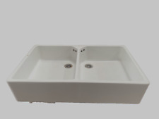 évier  double bacs en céramique emmaillé . XX siècle .