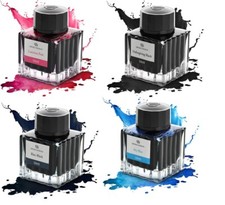 Encre De Luxe En Bouteille 100ml Pour Stylos Plume, Bleu, Noir, Rose, BleuNoir
