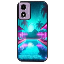 Coque noire pour Moto E14 hawaii piscine