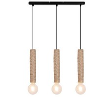 Suspension moderne Nala 132 cm réglable 3 ampoules métal et bambou LED