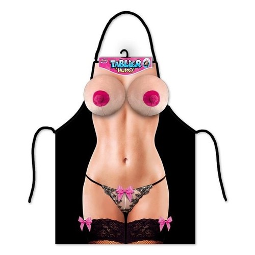 Tablier coquin seins peluche - tablier,