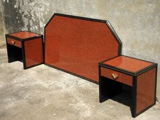 Tête de lit et chevets Pierre Vandel 1980