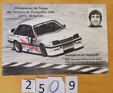 OPEL SENATOR Championnat de France de Voitures Production 1986 FREQUELIN Carte