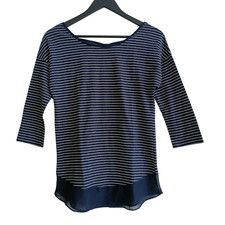 T shirt raye bleu marine et