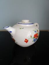 Théière ancienne en porcelaine SALINS France coquelicots vintage