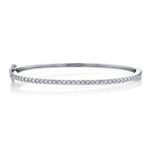 14k blanc diamant - 14k, rond