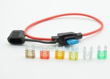 PORTE MINI FUSIBLE LAME 12V CABLE VOITURE CAMION DIVERS + 1 FUSIBLE 10A