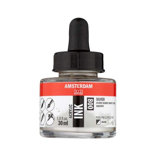 Encre acrylique argent - argent,