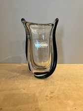 Petit Vase en Cristal Bordure Liseré Vert Saint-Louis 19 cm
