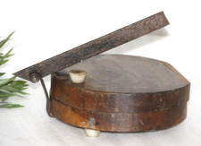 Presse À Pain Chapati En Bois Antique Outil De Cuisine Original Fait Main