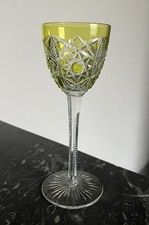 Verre Roemer En Cristal Taillé Doublé Vert Mousse De Baccarat  Lagny 19,5 Cm