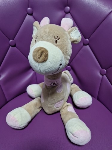 Doudou girafe rose marron - girafe,
