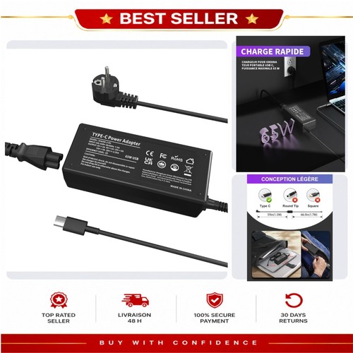 Chargeur usb w - usb-c, ordinateur