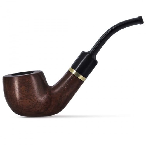 Pipe fumer courbée marron - a,