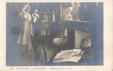 CPA FANTAISIE ART TABLEAU SALON DE 1908 FAUGERON - L'HEUREUSE VISITE