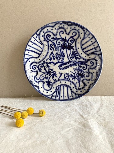 Antique french majolica - antique, bird