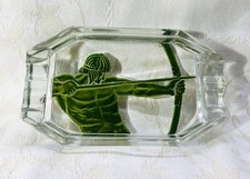 ASHTRAY CENDRIER ART DECO HOMME ATHLETE ARCHERS TIREUR A L'ARC GRECO ROMAIN 1930