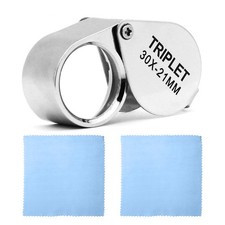 Loupe de bijoutier grossissante 30x loupe eclairante avec étui pour la lectur...