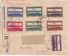 COLONIES FRANCAISES REPUBLIQUE SYRIENNE POUR ALGER CENSURE FRANCE LIBRE 13/6/44