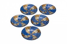 Kutani Yaki Article Japonais Plaque Plat Set 5 Doré Hanazume Fleur 5.5 16.5cm