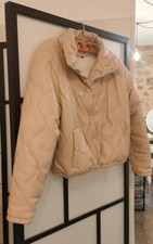 Doudoune femme beige serrage à la taille