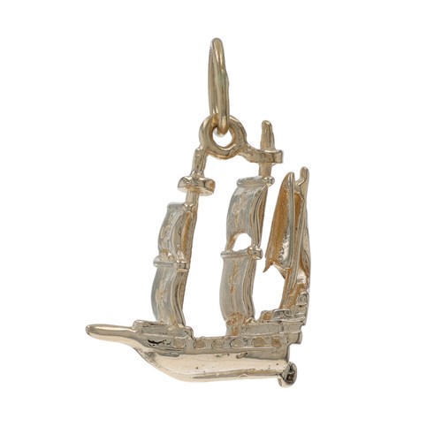 Pendentif voilier jaune - voilier, or