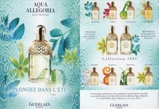 Publicité papier Parfum. Perfume ad. Aqua Allegoria de Guerlain recto verso 2004