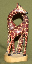 Figurine girafes en bois