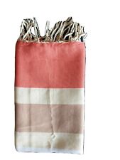 DRAP DE PLAGE, FOUTA. 100x200cm. NEUVE, TISSEE TWINSET ROSE CARAMEL ....100% COT