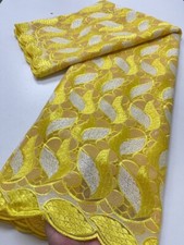 Sequin Tissu Dentelle Brodeur Suisse Maille Tulle Africain Cousue Robe Matière