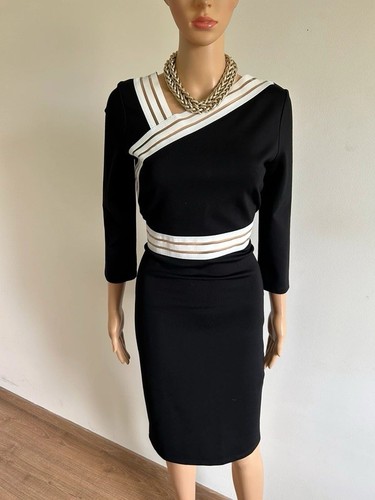 Robe noire blanche - robe,