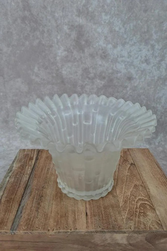 Vase vintage verre dépoli - verre,