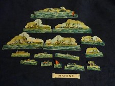 PRO PATRIA  Lot de SOLDATS PAPIER carton MARINE 1917 recto verso