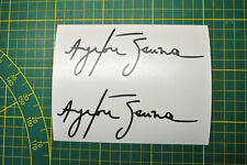 2 Stickers Signature Ayrton Senna Decal. dim de 1 sticker 50x135mm