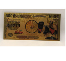 BILLET OR 500 Euros GOLDORAK MANGA CARTE COLLECTOR GOLD OR 
