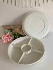 9 ⚜️ Ancien Plat Rond de Service Plat à Apéritif Tupperware Compartimenté