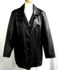 OAKWOOD - VESTE MI LONGUE MANCHES 3/4 CUIR NOIR TAILLE 44 - EXCELLENT ETAT