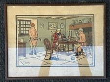 HARRY ELIOTT : ESTAMPE / GRAVURE COULEUR SCÈNE D’INTÉRIEUR