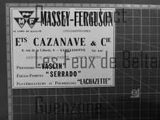 CAZANAVE MASSEY FERGUSON VASLIN LACHAZETTE CARCASSONNE  publicité 1961 