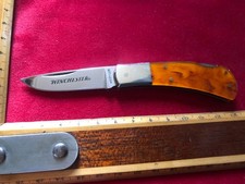 couteau ancien a pompe WINCHESTER type puma buck antique knife coltello messer