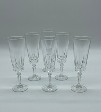 FLUTE A CHAMPAGNE CRISTAL D'ARQUE MODELE TUILERIES LOT DE 6 VERRES 15 CL