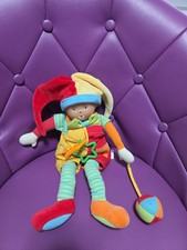 Doudou poupée clown rouge