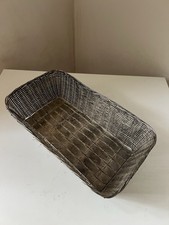 Corbeille pain rectangulaire fil métal argenté tressé style Christofle