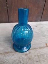 lampe à huile ancienne verre verre bleu