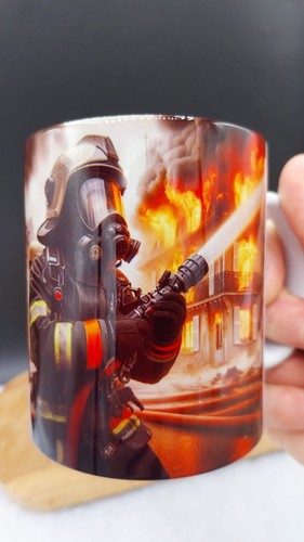 Mug pompier feu action - mug,